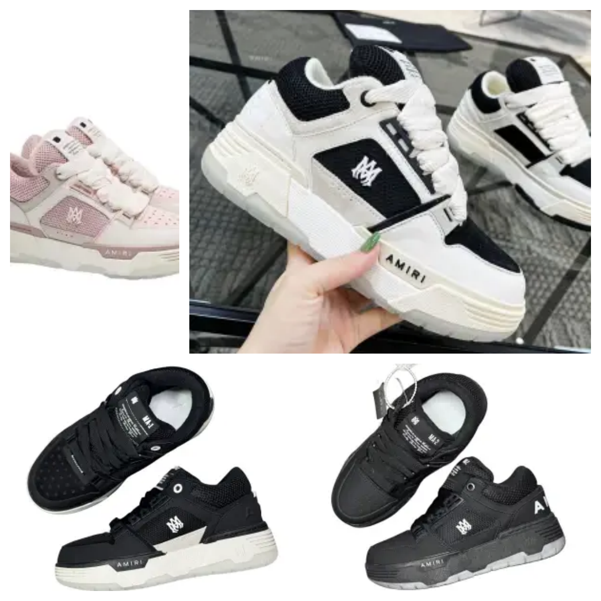 Amiri White and Black Low Top 