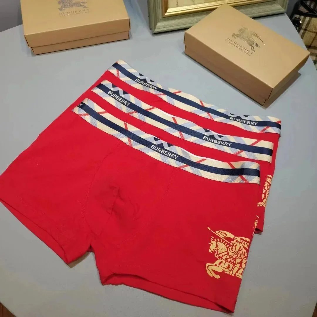 Burberry Classic Check Waistband Boxer Briefs Red Underwear - 5
