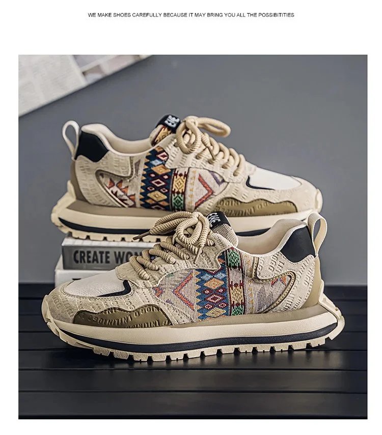 Design Tribal Print Chunky Sneakers Multicolor - 17
