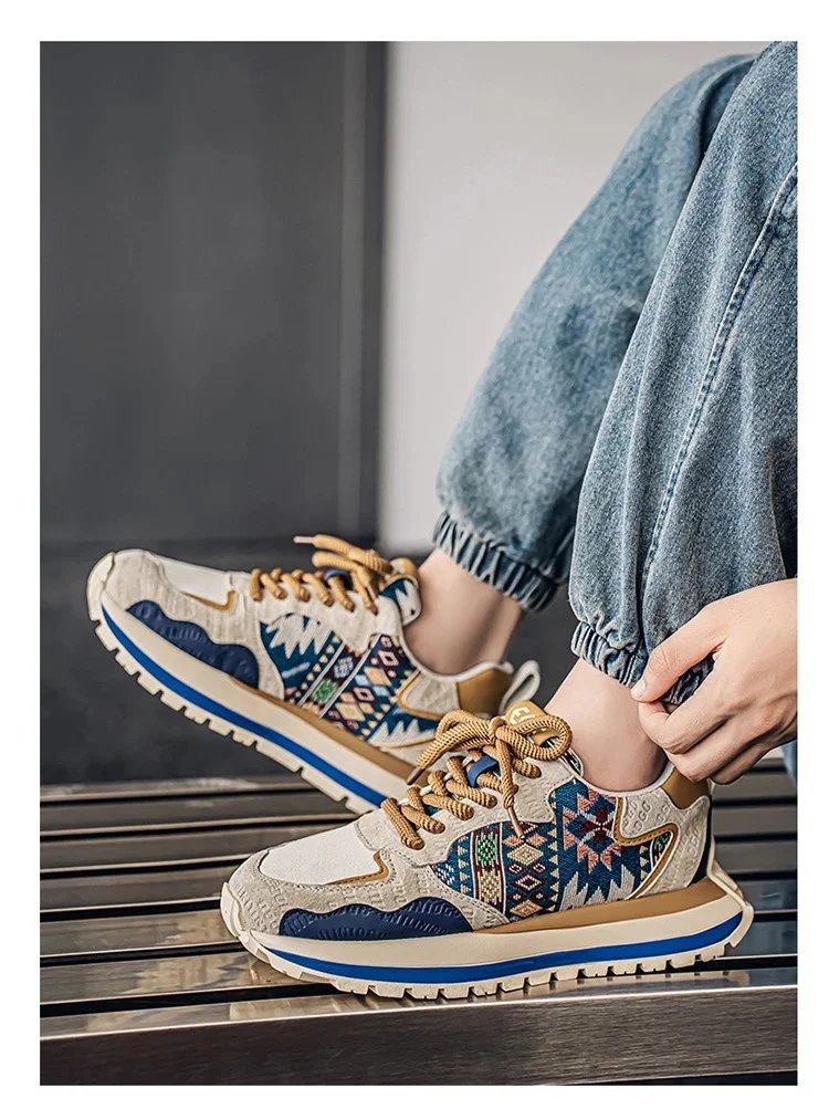 Design Tribal Print Chunky Sneakers Multicolor - 12