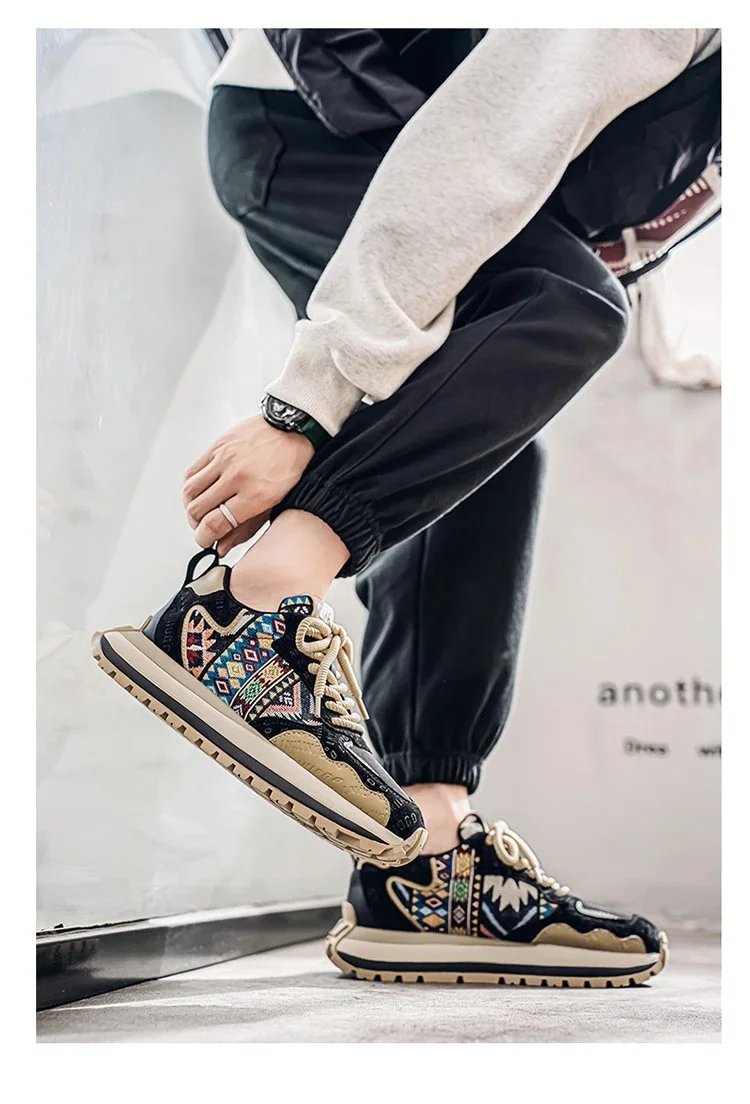 Design Tribal Print Chunky Sneakers Multicolor - 20