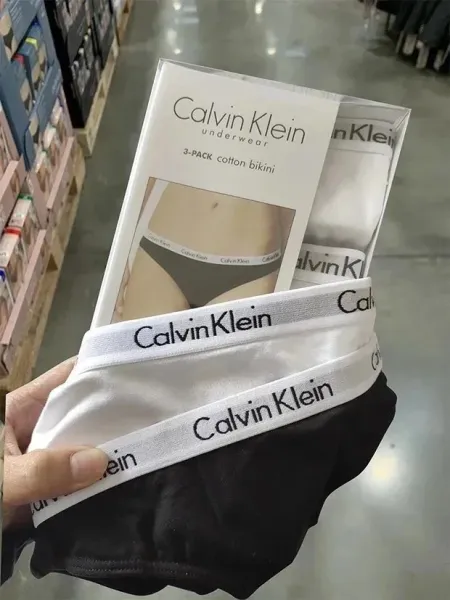 Calvin Klein Cotton Bikini Underwear 3-Pack Black White Gray - 5