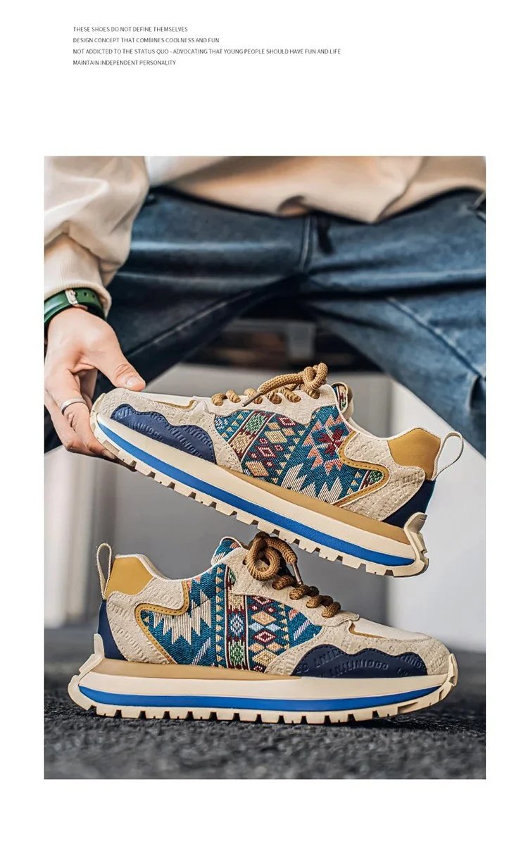 Design Tribal Print Chunky Sneakers Multicolor - 2