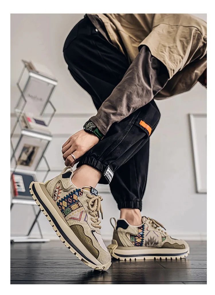 Design Tribal Print Chunky Sneakers Multicolor - 18