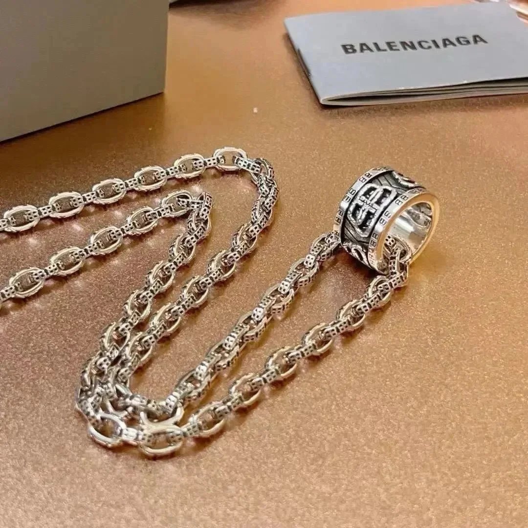 Balenciaga Silver Chain Neckla