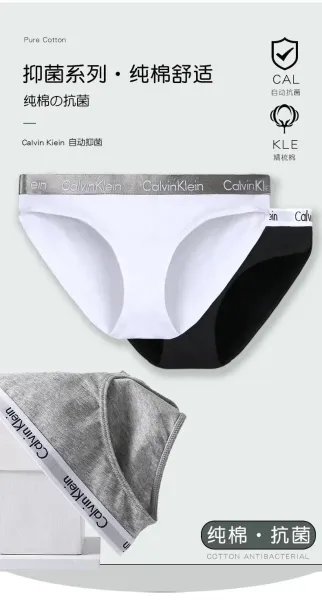 Calvin Klein Cotton Bikini Underwear 3-Pack Black White Gray - 7
