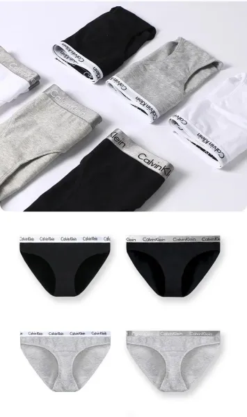 Calvin Klein Cotton Bikini Underwear 3-Pack Black White Gray - 17