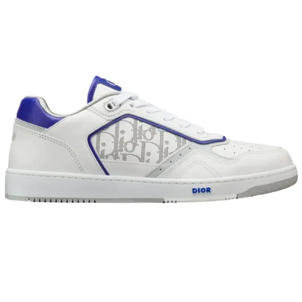 Dior B23 Low White and Royal Blue Sneakers - 1