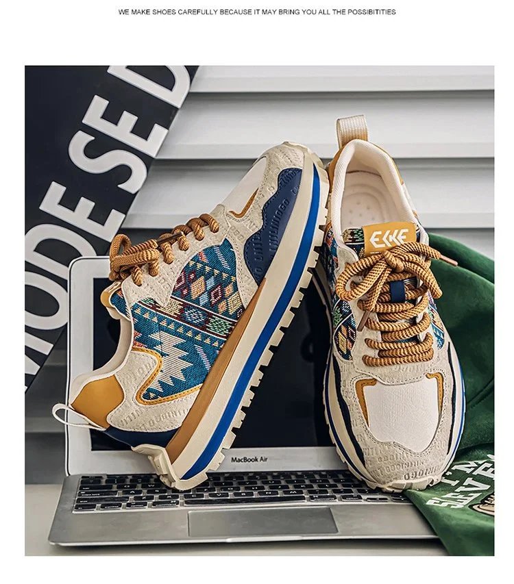 Design Tribal Print Chunky Sneakers Multicolor - 11