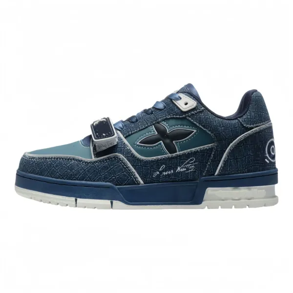 Design X-Large x Louis Vuitton Signature Denim Sneakers Navy Blue Sneakers - 1
