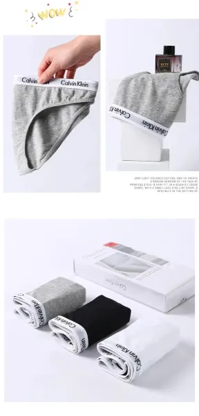 Calvin Klein Cotton Bikini Underwear 3-Pack Black White Gray - 23