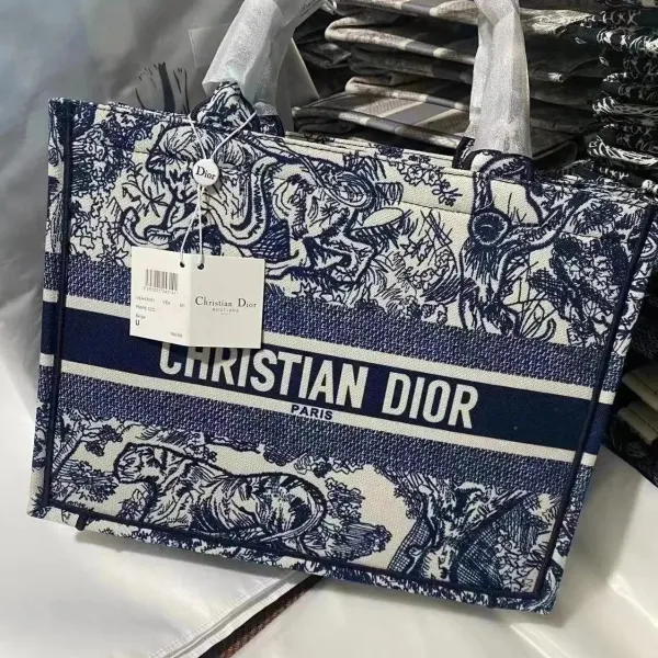 Dior Book Tote Blue Toile de Jouy Print Tote Bag - 1