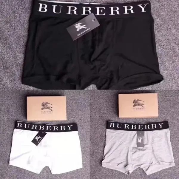 Burberry Logo Waistband Boxer Briefs in Black, White, and Gray Underwear - 1