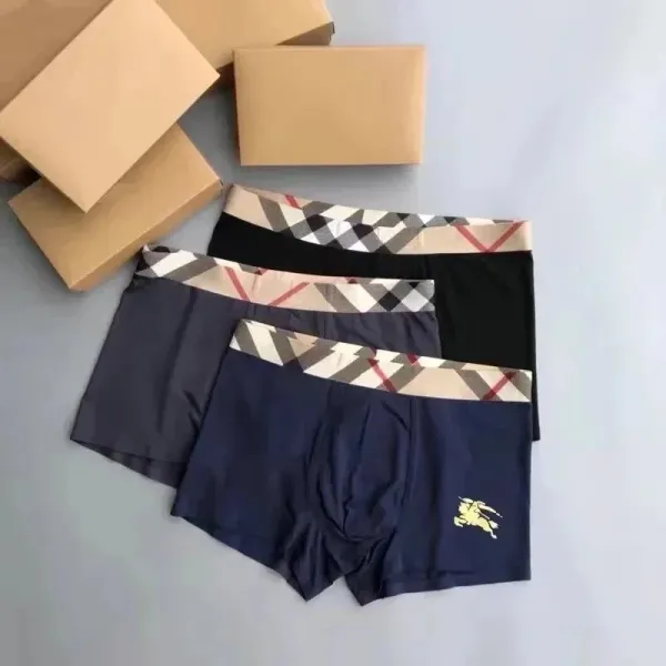 Burberry Classic Check Waistband Boxer Briefs Navy / Black / Charcoal Underwear - 1