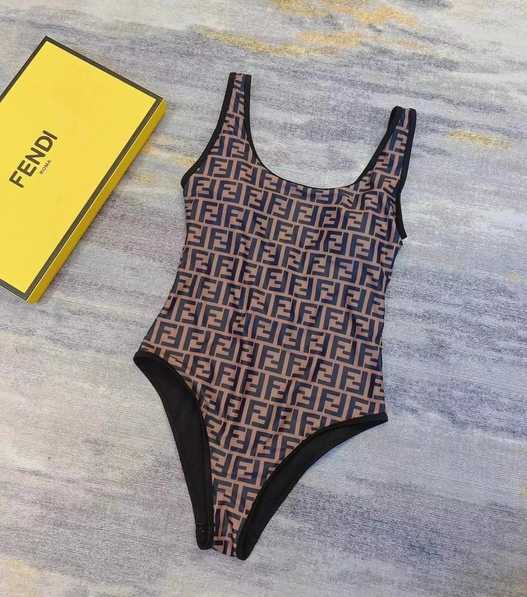 Fendi Beige One-Piece Swimsuit