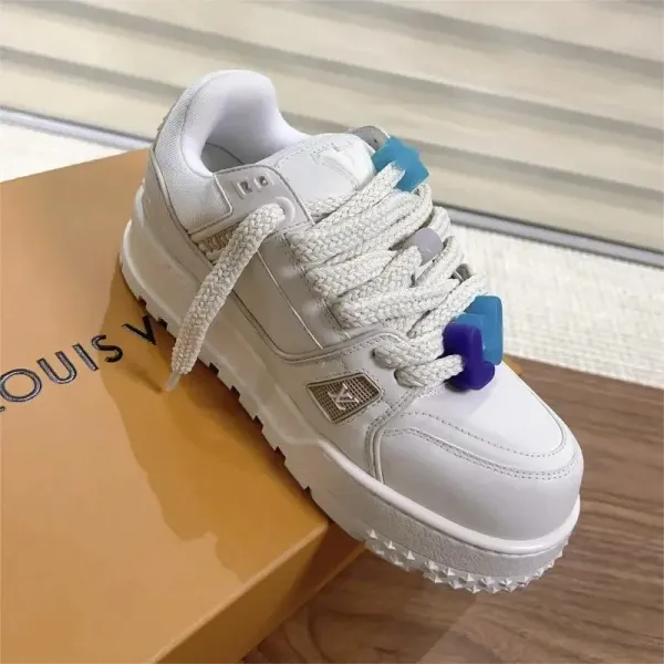 Louis Vuitton Trainer Sneakers White with Colorful Lace Locks Sneakers Chunky Sneakers - 1