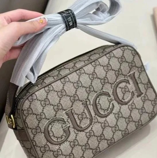 Gucci GG Marmont Camera Bag Gray Monogram Crossbody Bag - 15