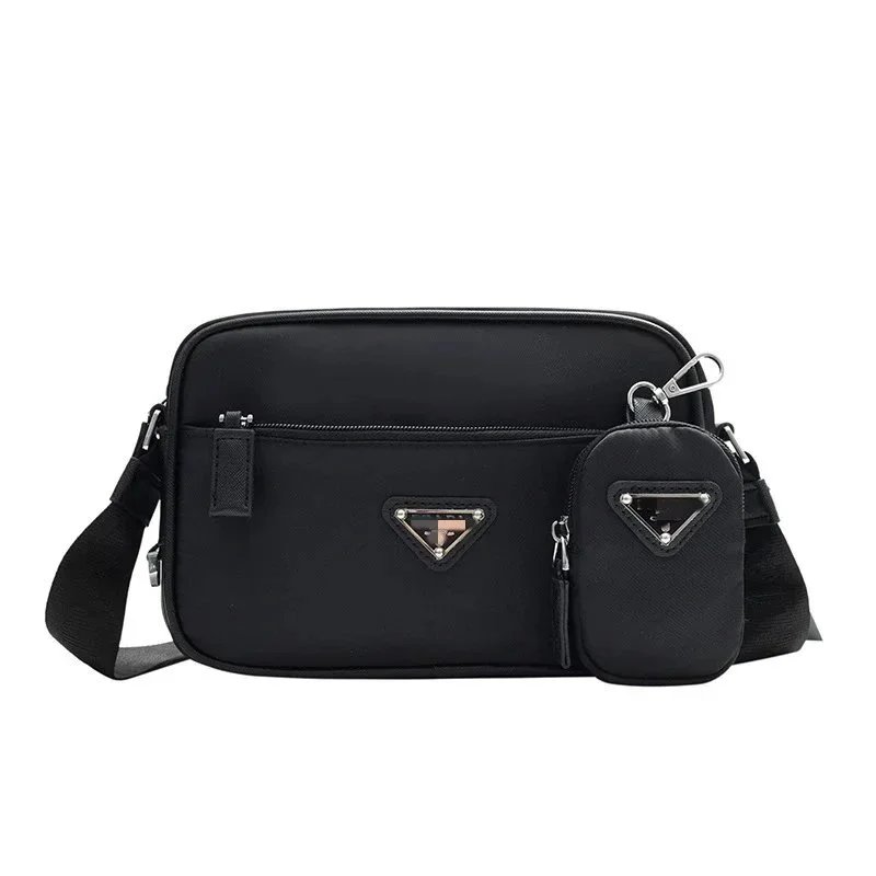 Prada Black Triangle Logo Cros