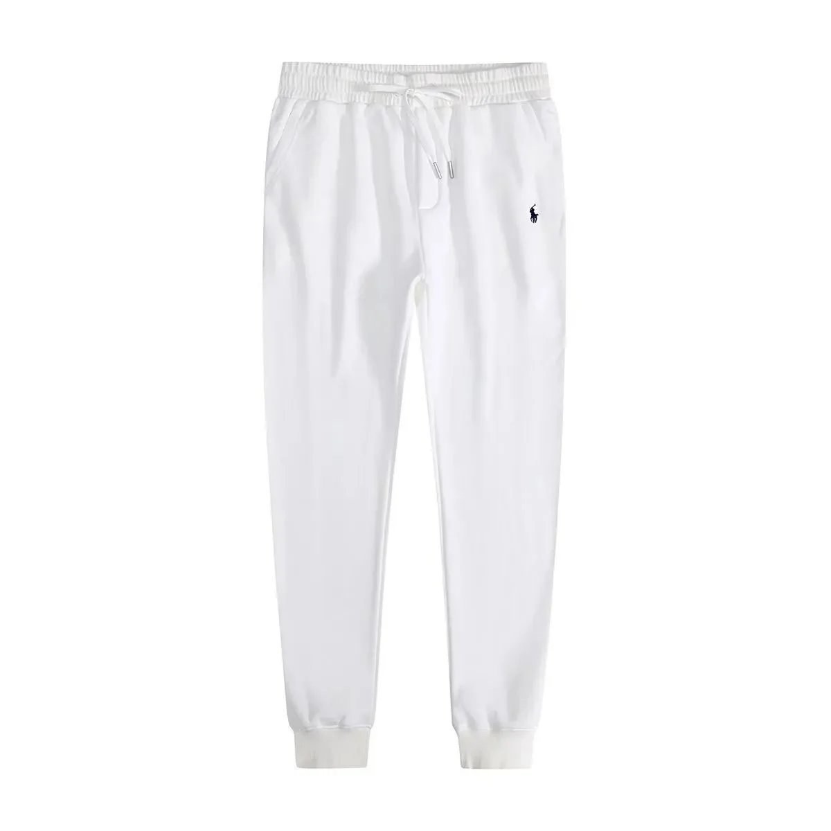 Pants with white and black labels