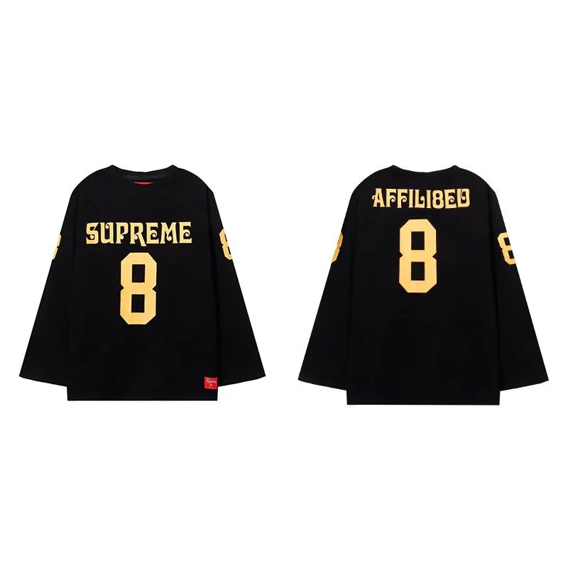 Supreme T-Shirts Long-Sleeve Graphic T-Shirt — No. 8 black