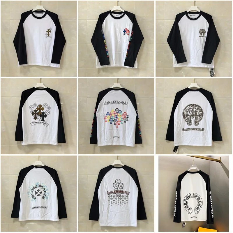 C-H Sanskrit horseshoe print shoulder long sleeved T-shirt