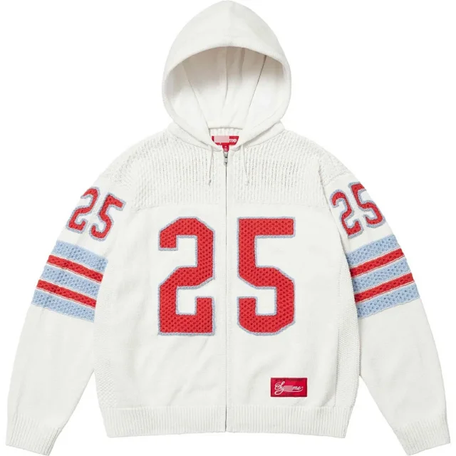 Supreme Hoodies & Sweatshirts Zip-up hooded sweatshirt with rhinestone arc logo product detail image 17