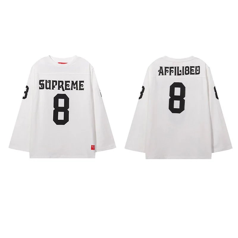 Supreme T-Shirts Long-Sleeve Graphic T-Shirt — No. 8 white