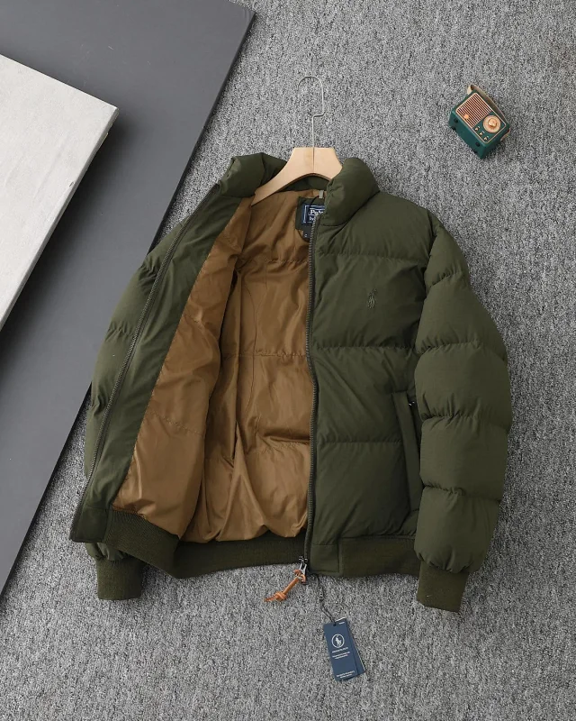 Polo Ralph Lauren Down Jackets Quilted stand-collar zip puffer jacket with embroidered pony logo product detail image 37