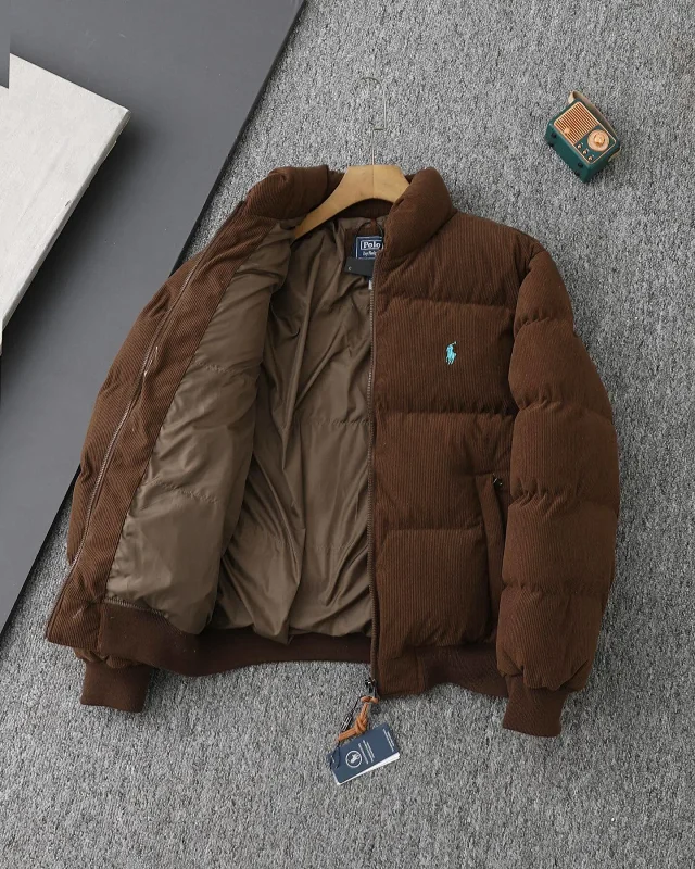 Polo Ralph Lauren Down Jackets Quilted stand-collar zip puffer jacket with embroidered pony logo product detail image 32