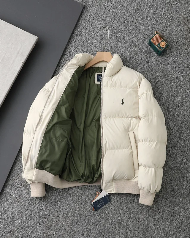 Polo Ralph Lauren Down Jackets Quilted stand-collar zip puffer jacket with embroidered pony logo product detail image 34
