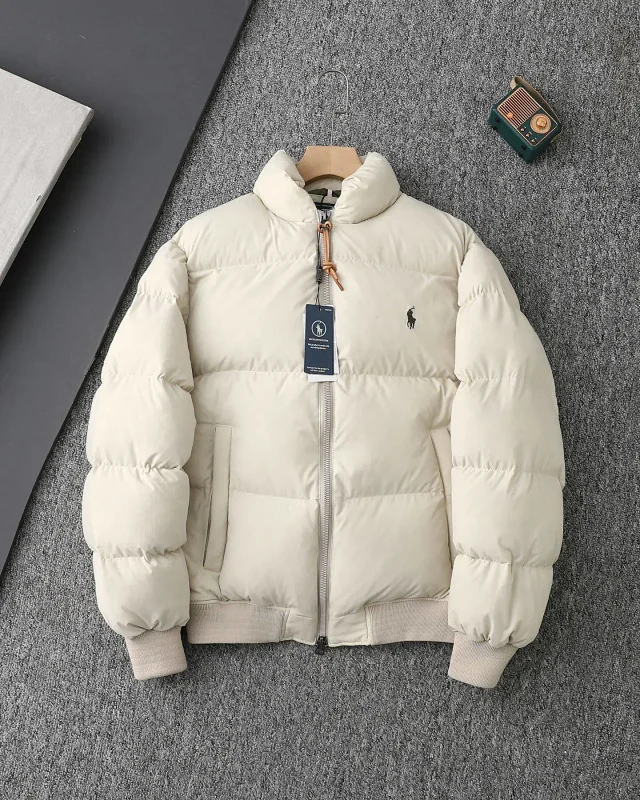 Polo Ralph Lauren Down Jackets Quilted stand-collar zip puffer jacket with embroidered pony logo product detail image 46