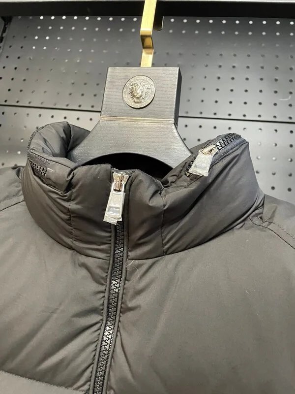 Moncler Down Jackets Stand-Collar Puffer Jacket with Striped Sleeve image 5