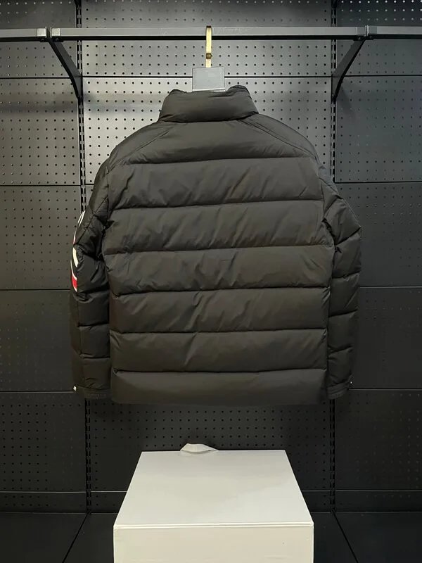 Moncler Down Jackets Stand-Collar Puffer Jacket with Striped Sleeve image 3