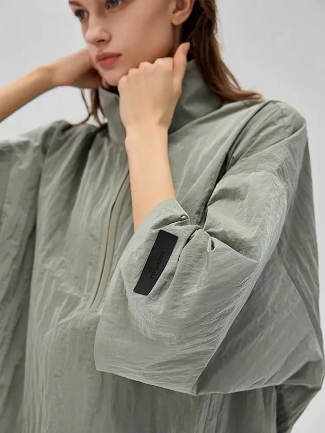 Unbranded Jackets Half-Zip High-Neck Nylon Pullover Jacket product detail image 12