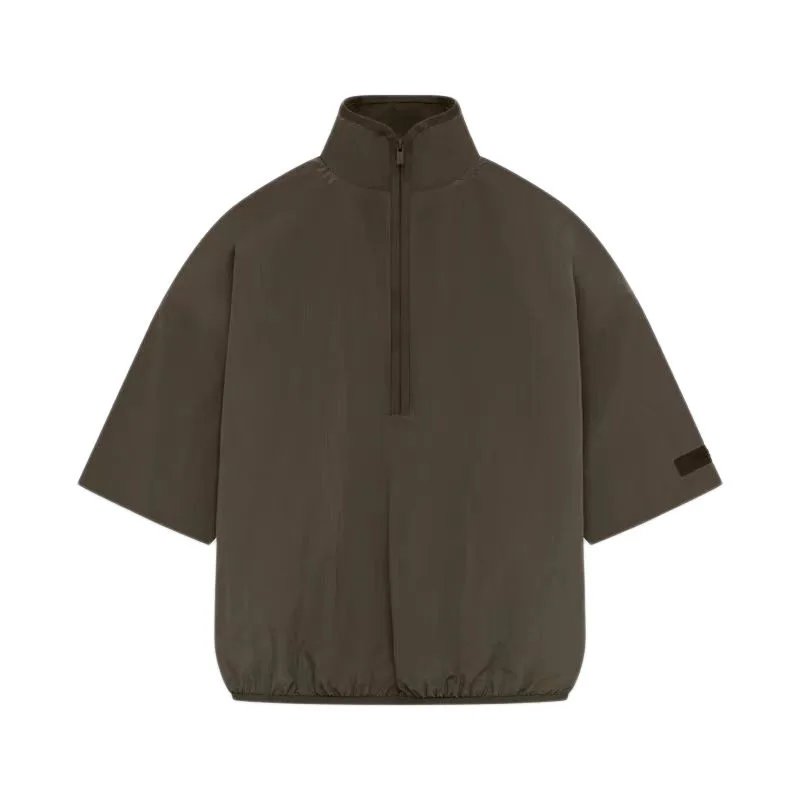 Unbranded Jackets Half-Zip High-Neck Nylon Pullover Jacket — Ink-black top