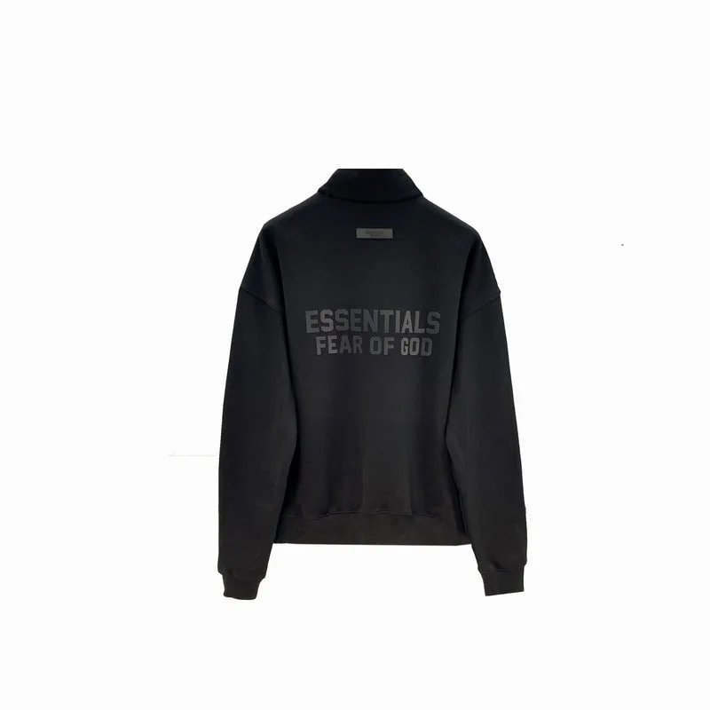 Fear of God Hoodies & Sweatshirts Essentials zip-up mock-neck sweatshirt with embossed back logo image 5