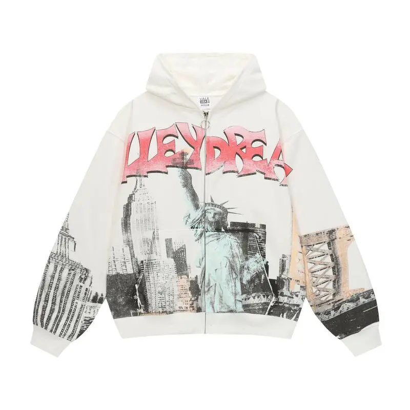 VALEY Hoodies & Sweatshirts Graphic zip-up — ZFZD3435 white