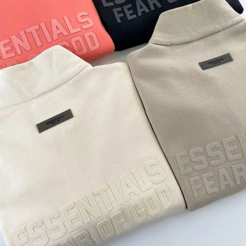 Fear of God Hoodies & Sweatshirts Essentials zip-up mock-neck sweatshirt with embossed back logo image 3