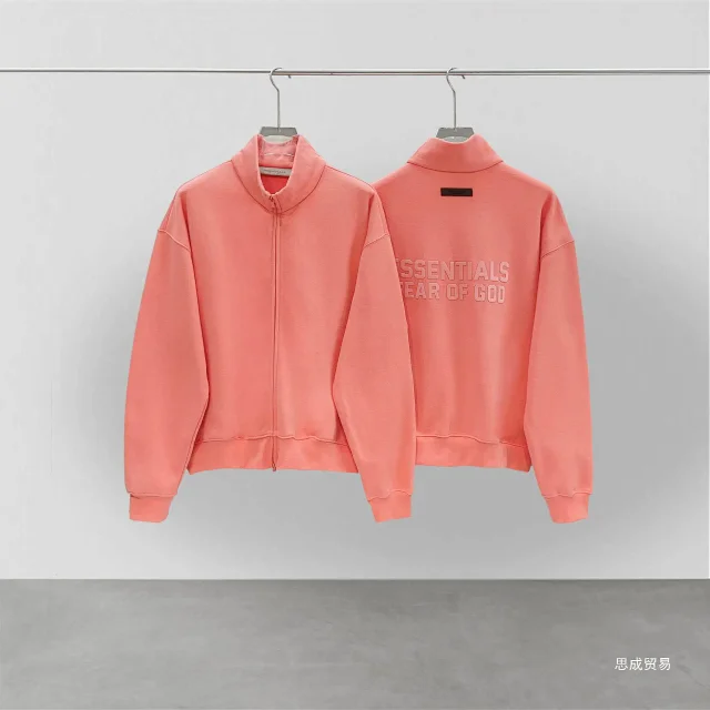 Fear of God Hoodies & Sweatshirts Essentials zip-up mock-neck sweatshirt with embossed back logo product detail image 5