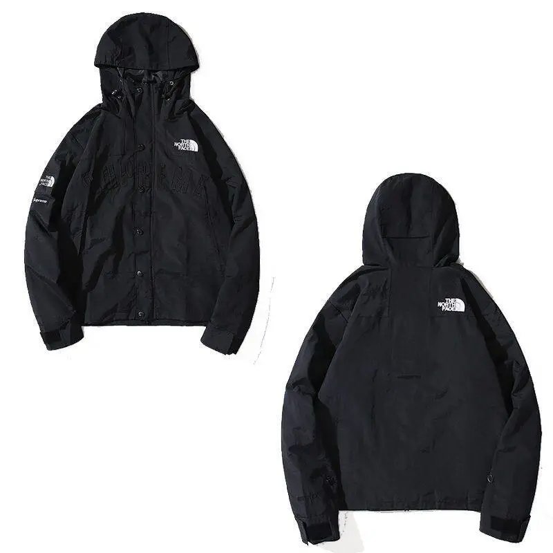 The North Face Jackets Hooded color-block windbreaker jacket — Black