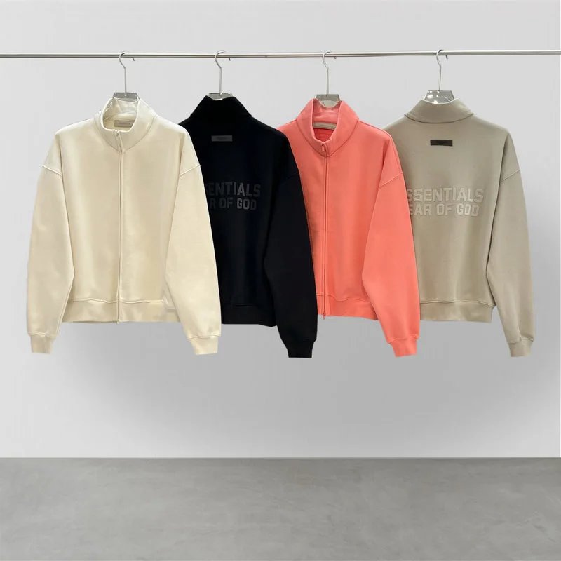 Fear of God Hoodies & Sweatshirts Essentials zip-up mock-neck sweatshirt with embossed back logo image 4
