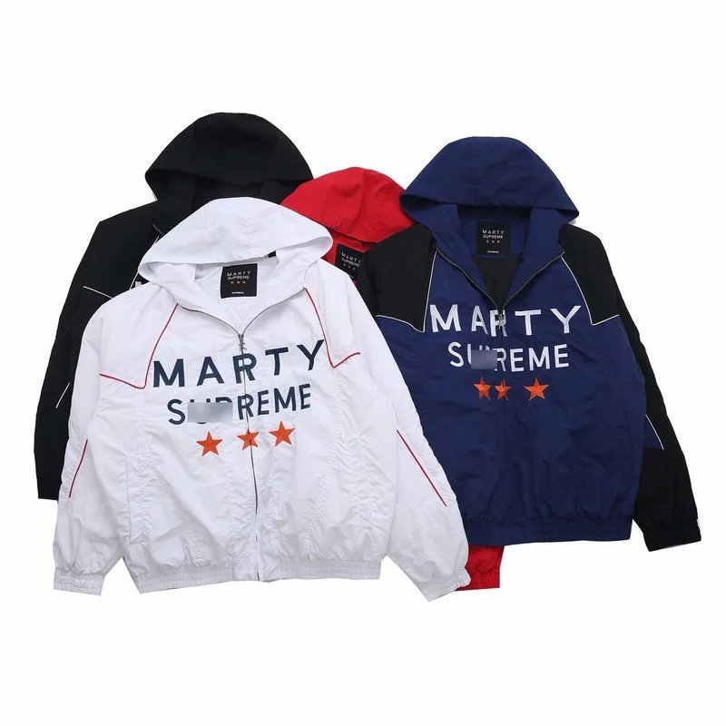 Unbranded Jackets Hooded zip-up jacket with MARTY graphic and three-star print image 5