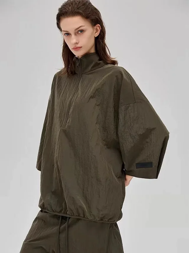 Unbranded Jackets Half-Zip High-Neck Nylon Pullover Jacket product detail image 20