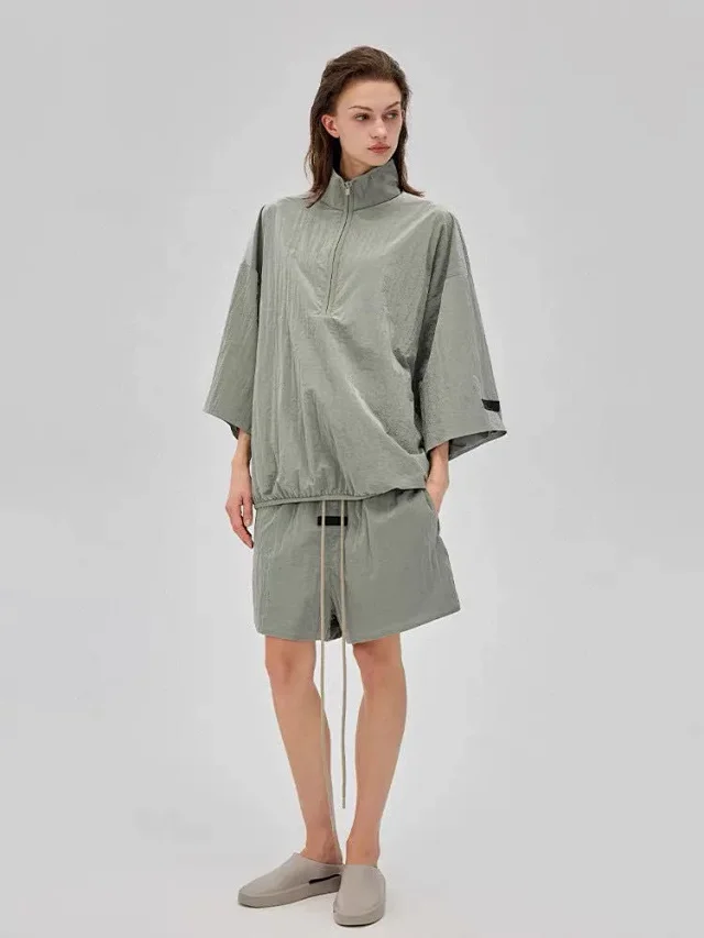 Unbranded Jackets Half-Zip High-Neck Nylon Pullover Jacket product detail image 16