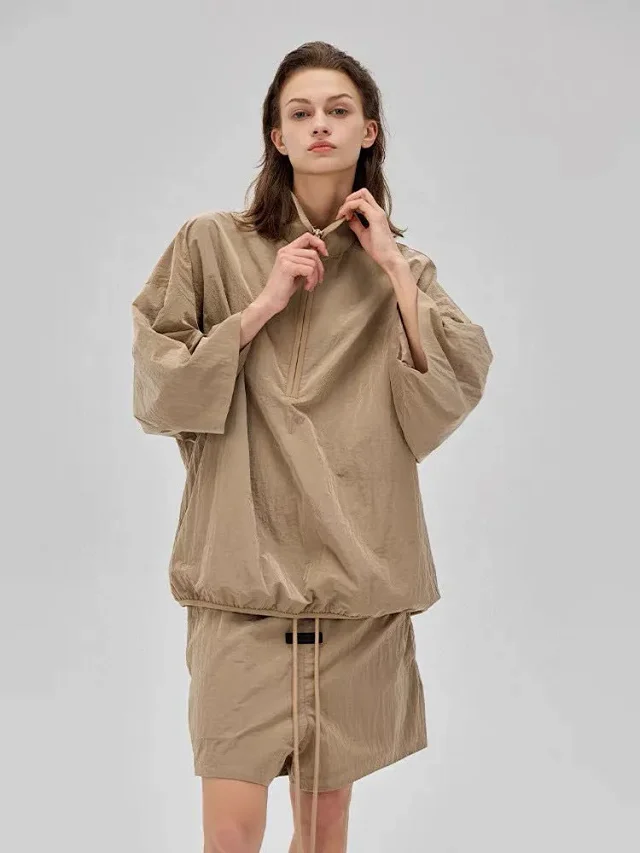 Unbranded Jackets Half-Zip High-Neck Nylon Pullover Jacket product detail image 17