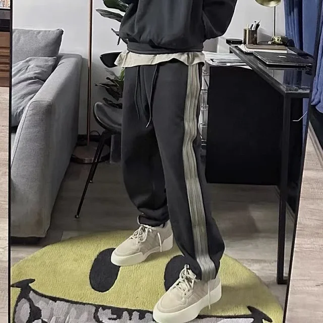 Unbranded Trousers Drawstring jogger with contrast side stripes product detail image 11