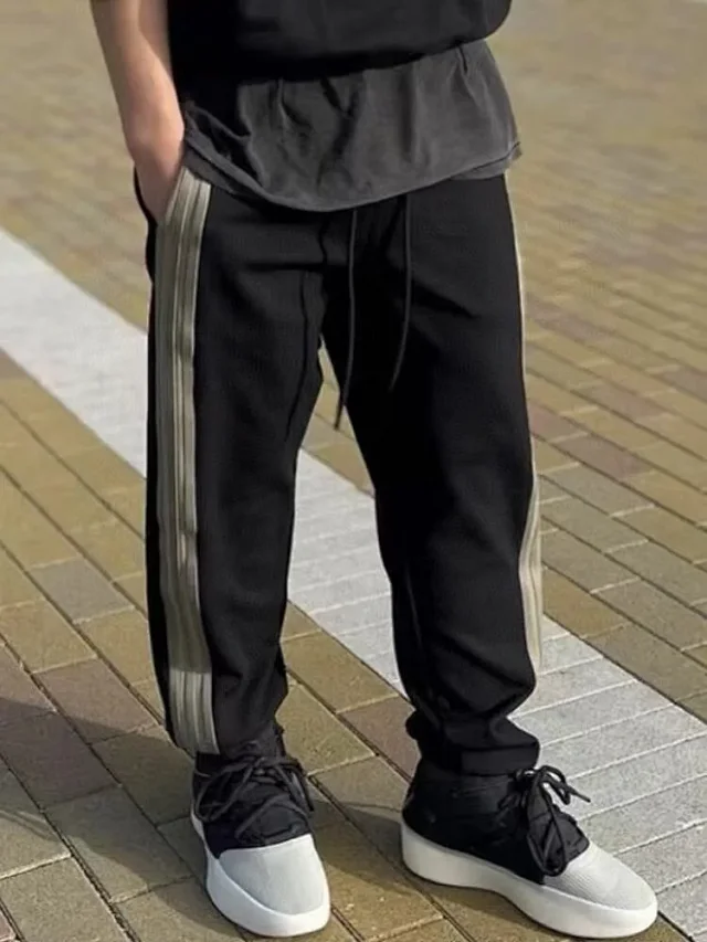 Unbranded Trousers Drawstring jogger with contrast side stripes product detail image 12