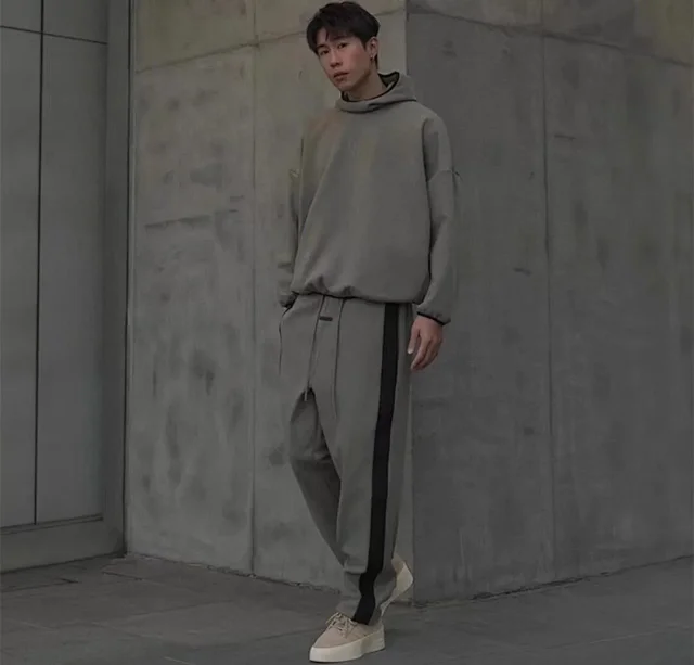 Unbranded Trousers Drawstring jogger with contrast side stripes product detail image 17
