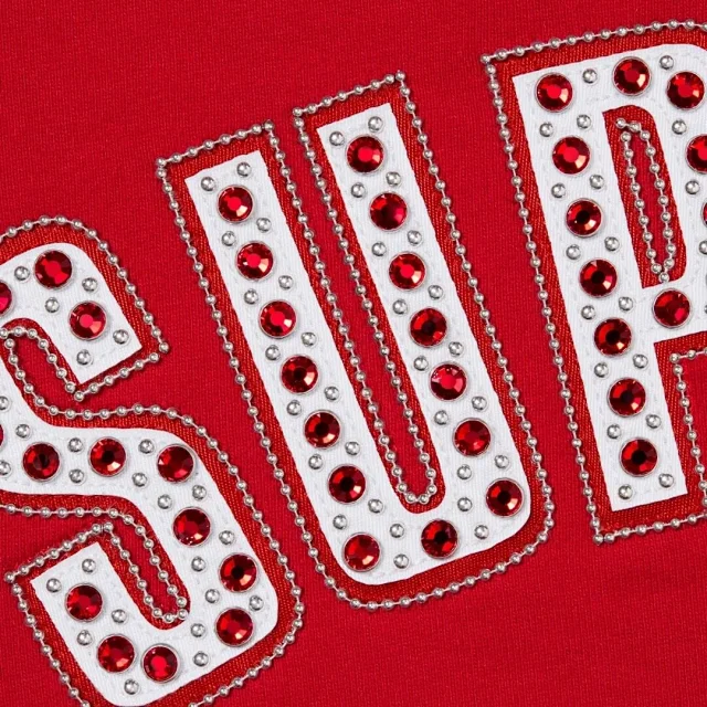 Supreme Hoodies & Sweatshirts Zip-up hooded sweatshirt with rhinestone arc logo product detail image 2