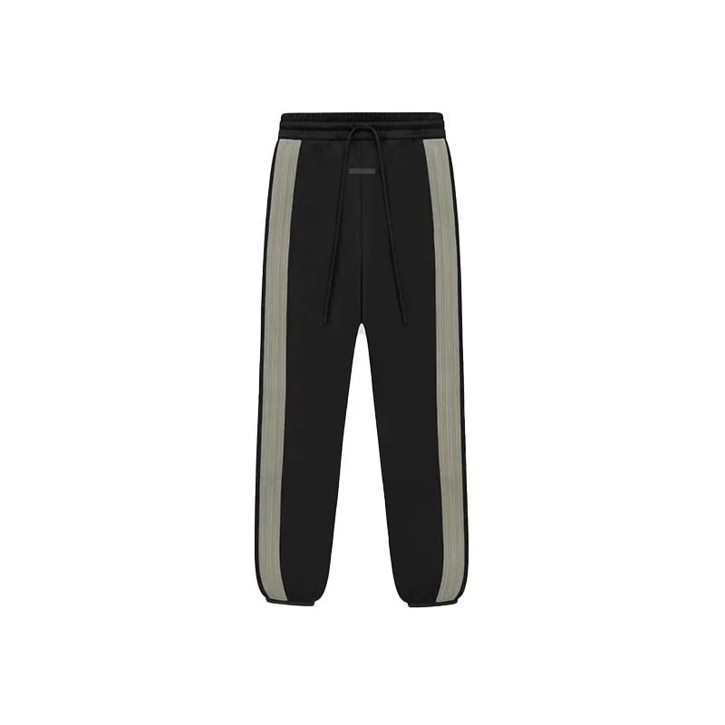 Unbranded Trousers Drawstring jogger with contrast side stripes — Black